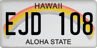 HI license plate EJD108