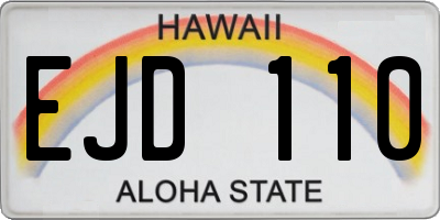 HI license plate EJD110