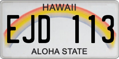 HI license plate EJD113