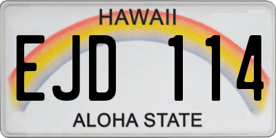 HI license plate EJD114