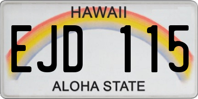 HI license plate EJD115
