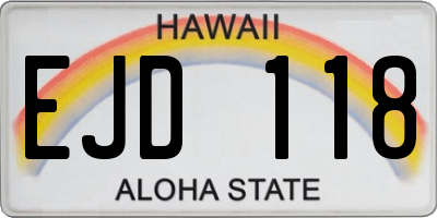 HI license plate EJD118