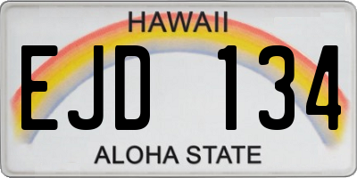 HI license plate EJD134