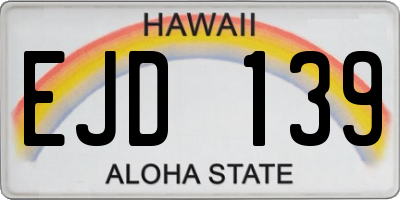 HI license plate EJD139