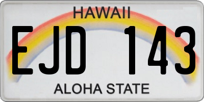 HI license plate EJD143