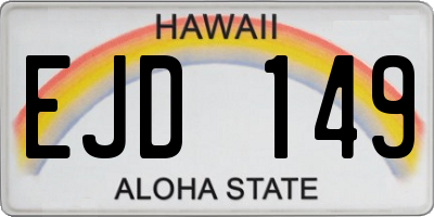 HI license plate EJD149