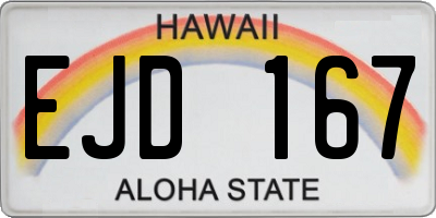 HI license plate EJD167