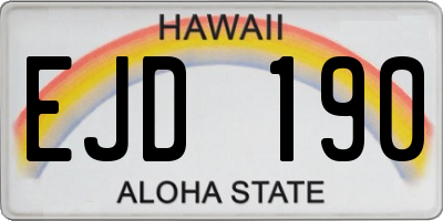 HI license plate EJD190