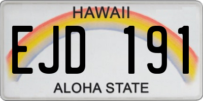 HI license plate EJD191