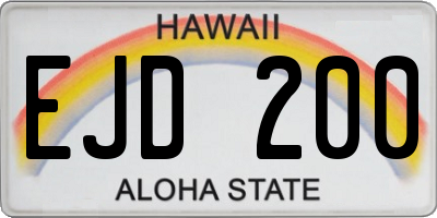 HI license plate EJD200