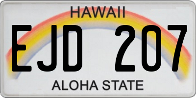 HI license plate EJD207