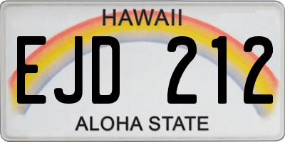 HI license plate EJD212