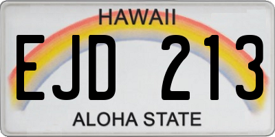 HI license plate EJD213