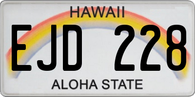 HI license plate EJD228