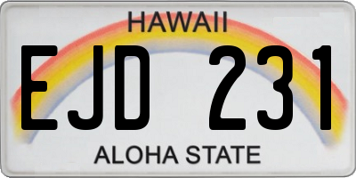 HI license plate EJD231