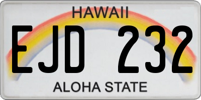 HI license plate EJD232