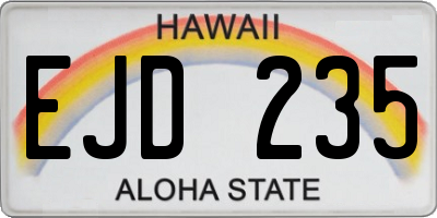 HI license plate EJD235