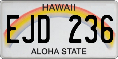 HI license plate EJD236