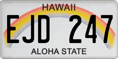 HI license plate EJD247