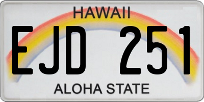 HI license plate EJD251