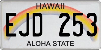 HI license plate EJD253