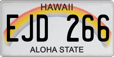 HI license plate EJD266