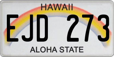 HI license plate EJD273