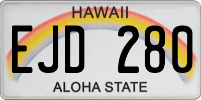 HI license plate EJD280