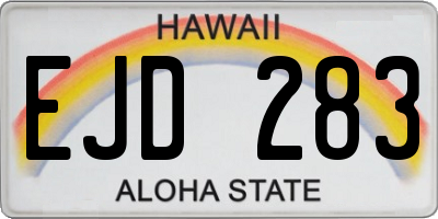 HI license plate EJD283