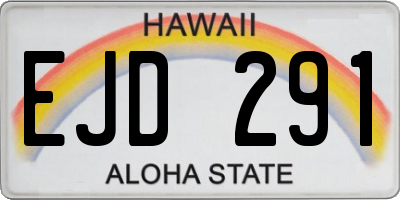 HI license plate EJD291