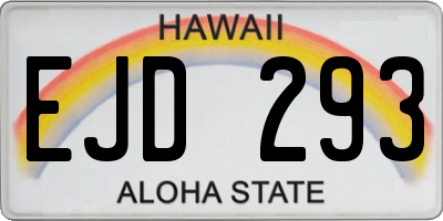 HI license plate EJD293
