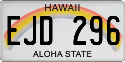 HI license plate EJD296