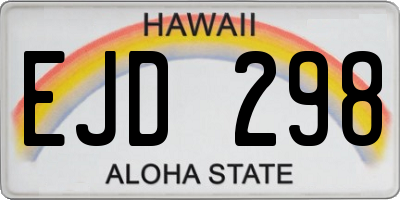 HI license plate EJD298