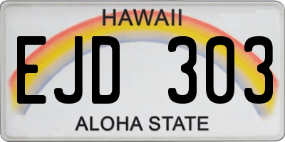 HI license plate EJD303
