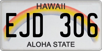 HI license plate EJD306