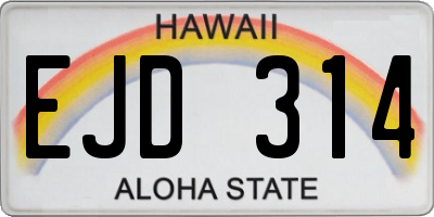 HI license plate EJD314