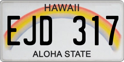 HI license plate EJD317