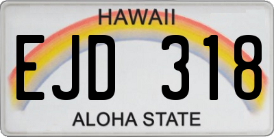 HI license plate EJD318