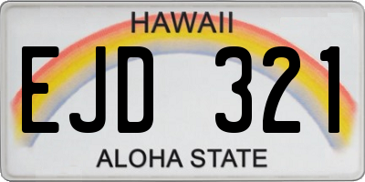 HI license plate EJD321
