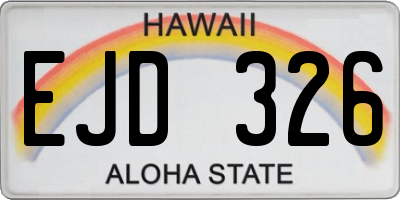HI license plate EJD326