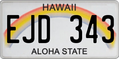 HI license plate EJD343
