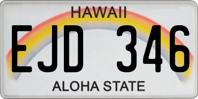 HI license plate EJD346