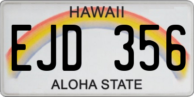 HI license plate EJD356