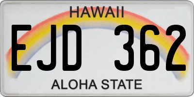 HI license plate EJD362