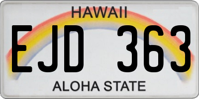 HI license plate EJD363