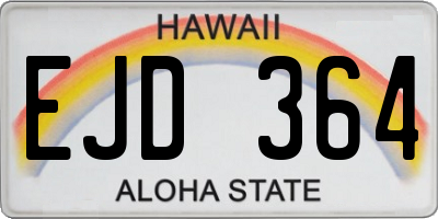 HI license plate EJD364