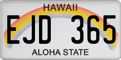 HI license plate EJD365