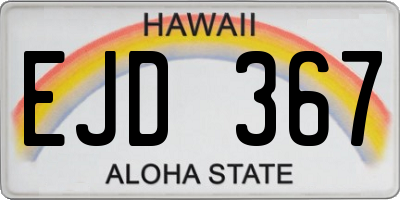 HI license plate EJD367