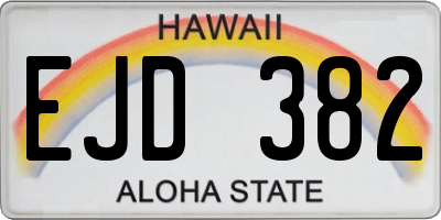 HI license plate EJD382