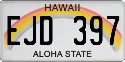 HI license plate EJD397